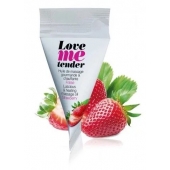 Съедобное согревающее массажное масло Love Me Tender Strawberry с ароматом клубники - 10 мл. - Love to Love - купить с доставкой в Люберцах