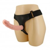 Гладкий фаллоимитатор с крупной головкой на ремешках - 19,7 см. - Baile - купить с доставкой в Люберцах