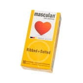 Презервативы с колечками и пупырышками Masculan Ribbed+Dotted - 10 шт. - Masculan - купить с доставкой в Люберцах