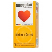 Презервативы с колечками и пупырышками Masculan Ribbed+Dotted - 10 шт. - Masculan - купить с доставкой в Люберцах