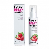 Съедобное согревающее массажное масло Love Me Tender Strawberry с ароматом клубники - 100 мл. - Love to Love - купить с доставкой в Люберцах