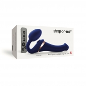 Синий безремневой страпон Multi Orgasm Size S с клиторальной стимуляцией - Strap-on-me - купить с доставкой в Люберцах