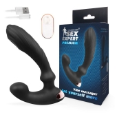 Черный вибромассажер простаты Sex Expert - 14,5 см. - Sex Expert - в Люберцах купить с доставкой