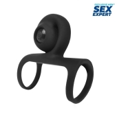 Черная вибронасадка на пенис Sex Expert - Sex Expert - в Люберцах купить с доставкой