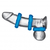 Комплект из трех голубых эрекционных колец 3-Pack Ribbed Rider Cock Ring Set - BlueLine - в Люберцах купить с доставкой