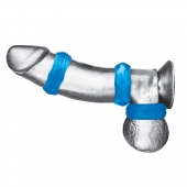 Комплект из трех голубых колец для эрекции 3-Pack Nuts   Bolts Stretch Cock Ring Set - BlueLine - в Люберцах купить с доставкой