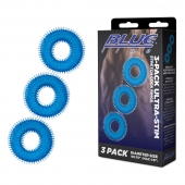 Комплект из трех голубых колец для эрекции 3-Pack Ultra-Stim Stretch Cock Rings - BlueLine - в Люберцах купить с доставкой