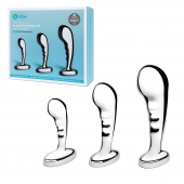 Набор из 3 стальных стимуляторов простаты Stainless Steel P-spot Training Set - b-Vibe - в Люберцах купить с доставкой