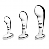 Набор из 3 стальных стимуляторов простаты Stainless Steel P-spot Training Set - b-Vibe - в Люберцах купить с доставкой