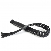 Черная кожаная плеть «Клеопатра» - 62 см. - Sitabella - купить с доставкой в Люберцах