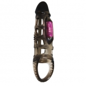 Дымчатая вибронасадка на пенис с подхватом Harrison - 18 см. - Baile - в Люберцах купить с доставкой