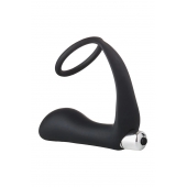 Черное эрекционное кольцо с вибропробкой Vibrating Anal Plug With Cockring - Dream Toys - в Люберцах купить с доставкой