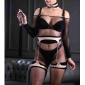 Черно-бежевая замшевая плеть Sex Game - БДСМ Арсенал - купить с доставкой в Люберцах