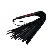 Кожаная плеть Sex Game с красным плетением на рукояти - 57 см. - БДСМ Арсенал - купить с доставкой в Люберцах