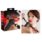 Чёрный силиконовый кляп-фаллос Bad Kitty - Orion - купить с доставкой в Люберцах