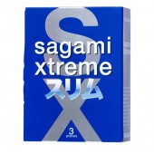 Розовые презервативы Sagami Xtreme FEEL FIT 3D - 3 шт. - Sagami - купить с доставкой в Люберцах