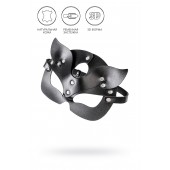 Черная кожаная рельефная маска кошки - Pecado - купить с доставкой в Люберцах