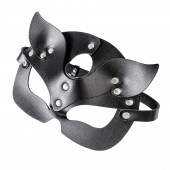 Черная кожаная рельефная маска кошки - Pecado - купить с доставкой в Люберцах