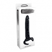 Чёрная насадка-фаллос для двойного проникновения INFLATABLE DILDO SLIM DONG  - 13,5 см. - Toyz4lovers - в Люберцах купить с доставкой