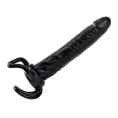 Чёрная насадка-фаллос для двойного проникновения INFLATABLE DILDO SLIM DONG  - 13,5 см. - Toyz4lovers - в Люберцах купить с доставкой