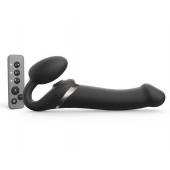 Черный безремневой страпон Multi Orgasm Size L с клиторальной стимуляцией - Strap-on-me - купить с доставкой в Люберцах