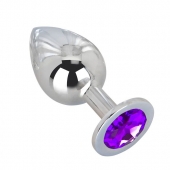 Большой плаг из стали с фиолетовым кристаллом Violet Dream - 9,5 см. - Erotic Fantasy - купить с доставкой в Люберцах