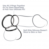 Набор из трех черных эрекционных колец Silicone 3-Ring Stamina Set - Pipedream - в Люберцах купить с доставкой