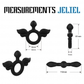 Черное эрекционное кольцо с крыльями Rooster Jeliel Angel - Velv or - в Люберцах купить с доставкой