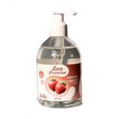 Лубрикант на водной снове Love Protection Strawberry с ароматом клубники - 300 мл. - Lola Games - купить с доставкой в Люберцах