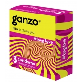 Презервативы с анестетиком для продления удовольствия Ganzo Long Love - 3 шт. - Ganzo - купить с доставкой в Люберцах