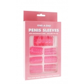 Набор из 7 розовых насадок на пенис ONE-A-DAY PENIS SLEEVES PINK - Seven Creations - в Люберцах купить с доставкой