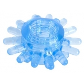 Голубая гелевая насадка с шипиками - Toyfa Basic - в Люберцах купить с доставкой