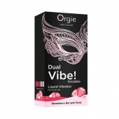 Съедобный жидкий вибратор Dual Vibe! со вкусом клубничного джина с тоником - 15 мл. - ORGIE - купить с доставкой в Люберцах