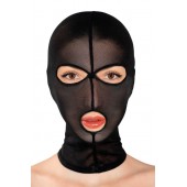 Черная сетчатая маска на голову с отверстиями для глаз и рта - Fetish Tentation - купить с доставкой в Люберцах