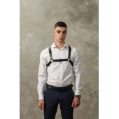 Черная мужская кожаная портупея №4 - БДСМ Арсенал - купить с доставкой в Люберцах