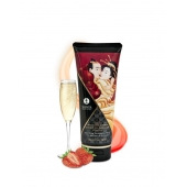 Массажный крем для тела с ароматом клубники и шампанского Sparkling Strawberry Wine - 200 мл. - Shunga - купить с доставкой в Люберцах