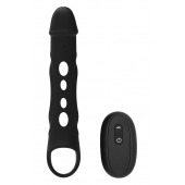 Черная насадка-удлинитель Vibrating Extender With Remote с вибрацией - Dream Toys - в Люберцах купить с доставкой