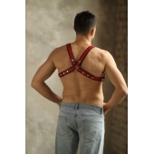 Черно-красная мужская портупея Black-Red - БДСМ Арсенал - купить с доставкой в Люберцах