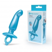 Голубая анальная пробка для массажа простаты Hither Silicone Prostate Plug - 14,3 см. - b-Vibe - в Люберцах купить с доставкой