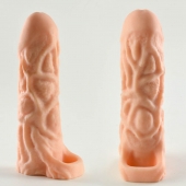 Телесная насадка-удлинитель Okoto с богатым рельефом поверхности - 16 см. - Sitabella - в Люберцах купить с доставкой