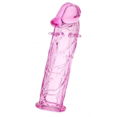 Розовая насадка фаллической формы - 12,5 см. - A-toys - в Люберцах купить с доставкой