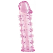 Розовая насадка на пенис с шипами - 12,5 см. - A-toys - в Люберцах купить с доставкой