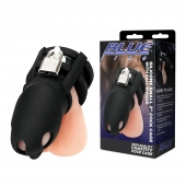 Черная клетка для пениса Silicone Small 2 in Cock Cage With Ball Divider - BlueLine - купить с доставкой в Люберцах