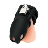 Черная клетка для пениса Silicone Small 2 in Cock Cage With Ball Divider - BlueLine - купить с доставкой в Люберцах