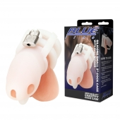 Белая клетка для пениса Silicone Small 2 in Cock Cage With Ball Divider - BlueLine - купить с доставкой в Люберцах