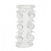 Прозрачная насадка на пенис с шипами и бугорками JELLY JOY LUST CLUSTER CLEAR - Dream Toys - в Люберцах купить с доставкой