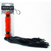 Нежная плеть с красным мехом BDSM Light - 43 см. - БДСМ Арсенал - купить с доставкой в Люберцах