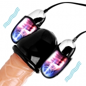 Черная стимулирующая насадка для головки полового члена Multi Speed Vibrating Penis Head Teaser - XR Brands - в Люберцах купить с доставкой