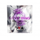 Фиолетовое виброкольцо с двумя вибропульками - Toyfa Basic - в Люберцах купить с доставкой