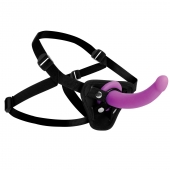 Лиловый поясной страпон Navigator Silicone G-Spot Dildo with Harness - 17,8 см. - XR Brands - купить с доставкой в Люберцах